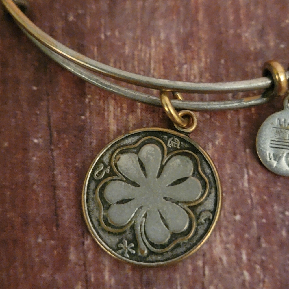 Alex and Ani "Four Leaf Clover"  Bangle Bracelet - Retired - Picture 3 of 7